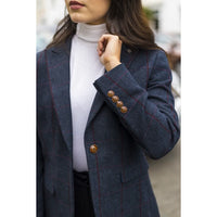Madrid - Blazer de mujer de tweed azul marino de corte entallado