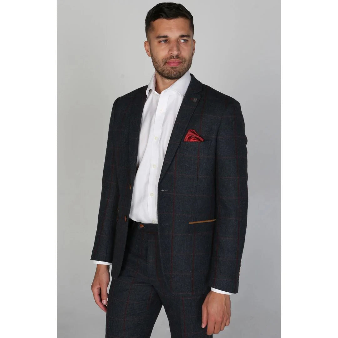 Madrid - Blazer de tweed azul para hombre
