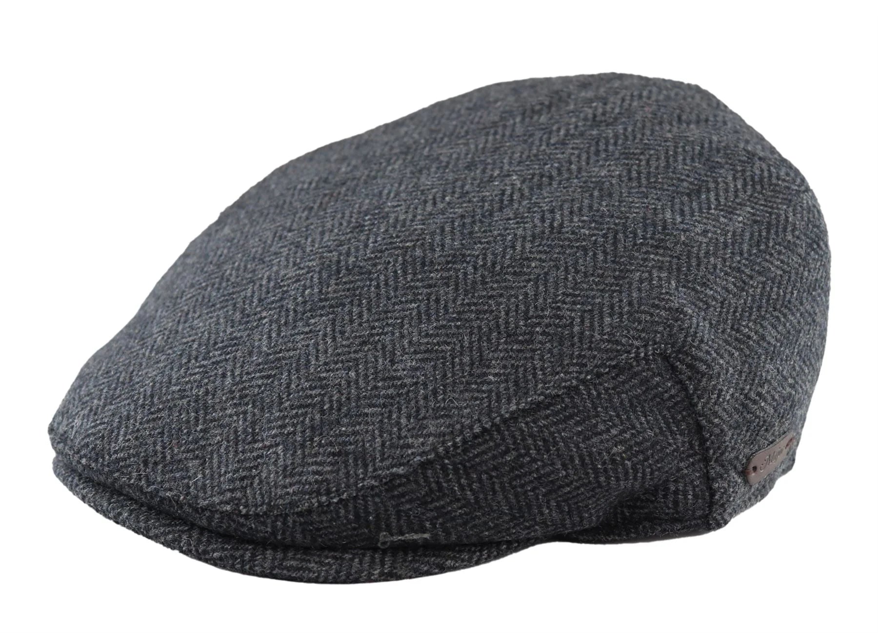 Gorra plana para hombre de lana con estampado de espiga y tweed color carbón, estilo clásico de los años 20, unisex, Del Boy