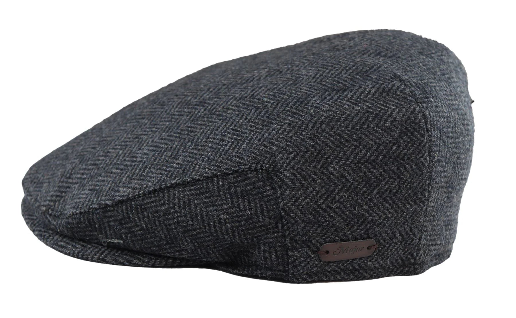 Gorra plana para hombre de lana con estampado de espiga y tweed color carbón, estilo clásico de los años 20, unisex, Del Boy
