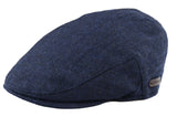 Gorra plana para hombre de lana con estampado de espiga, tweed azul marino, estilo clásico de los años 20, unisex, Del Boy