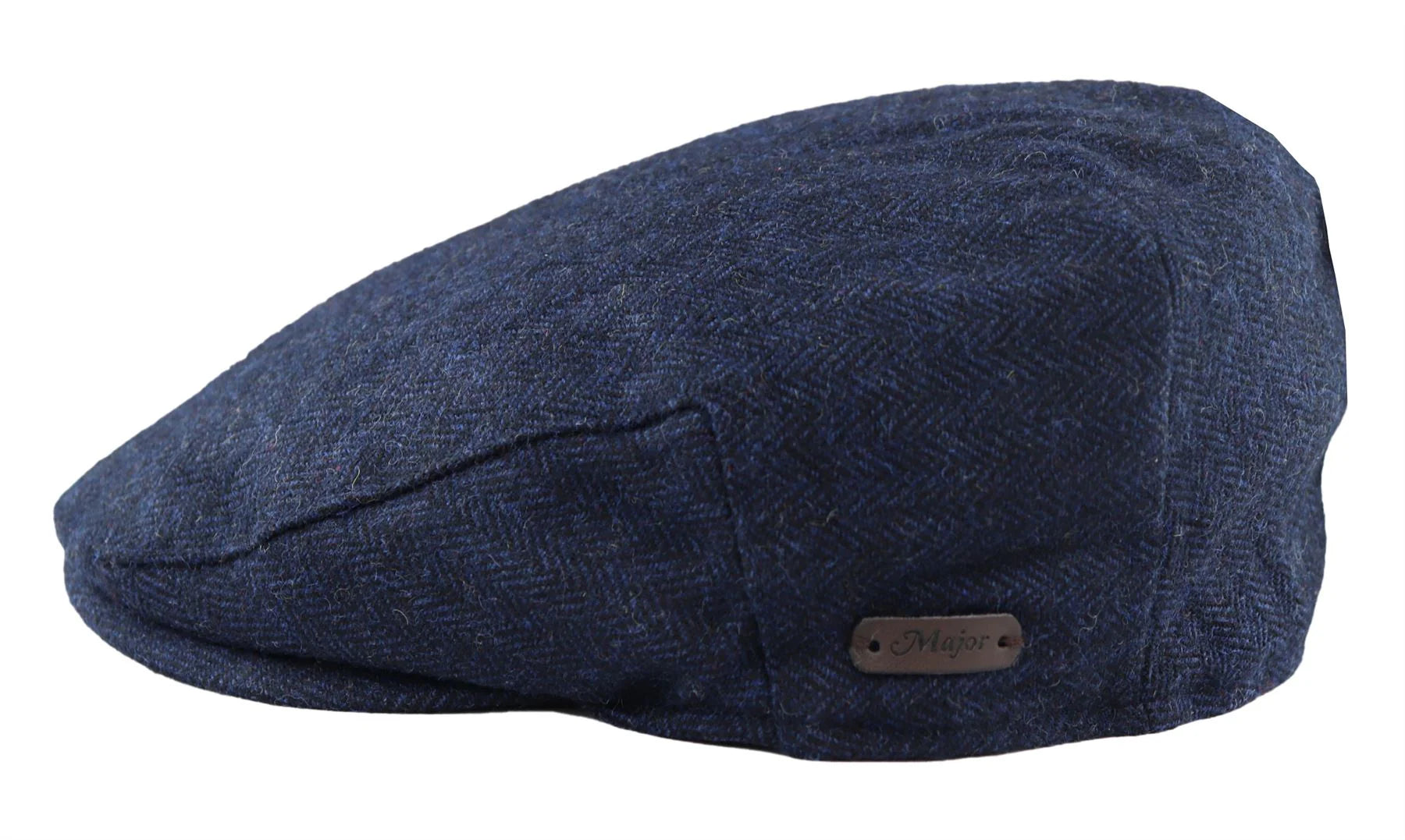 Gorra plana para hombre de lana con estampado de espiga, tweed azul marino, estilo clásico de los años 20, unisex, Del Boy