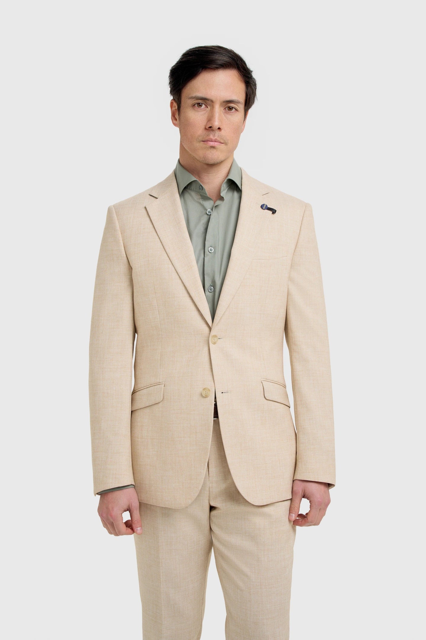 Malibu - Blazer texturizado beige para hombre