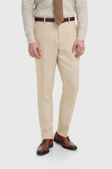 Malibu - Pantalones texturizados beige para hombre