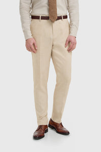Malibu - Pantalones texturizados beige para hombre