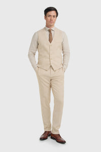 Malibu - Chaleco texturizado beige para hombre