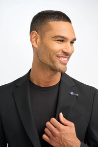 Malibu - Blazer negro de corte entallado para hombre
