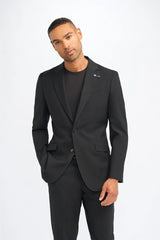 Malibu - Blazer negro de corte entallado para hombre