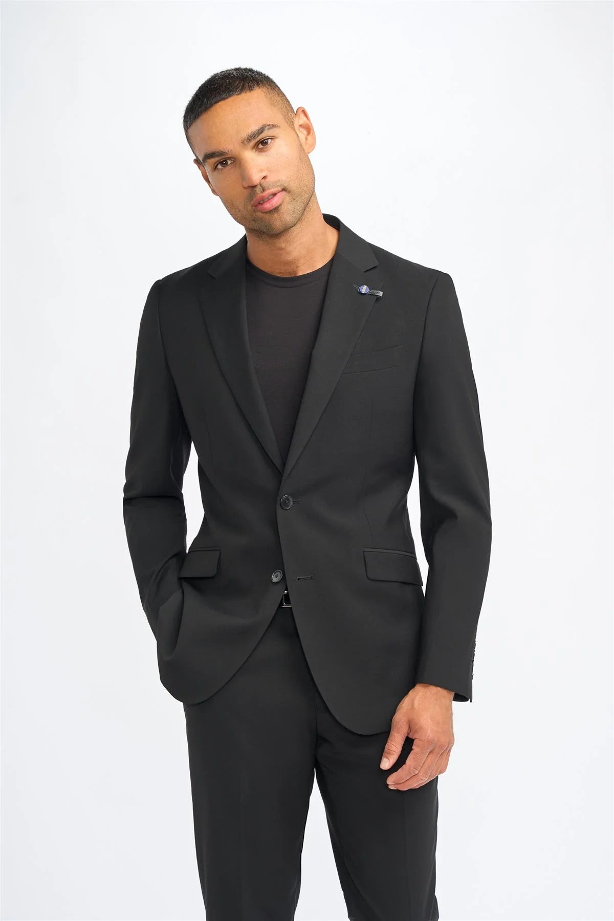 Malibu - Blazer negro de corte entallado para hombre
