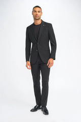 Malibu - Blazer negro de corte entallado para hombre