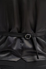 Malibu - Chaleco negro de corte entallado para hombre