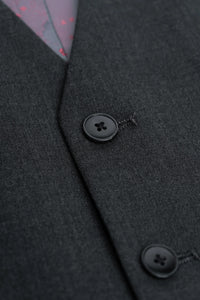 Malibu - Traje de tres piezas para hombre en gris carbón texturizado