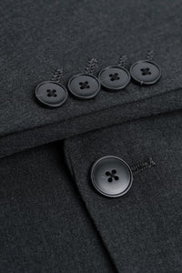 Malibu - Traje de tres piezas para hombre en gris carbón texturizado