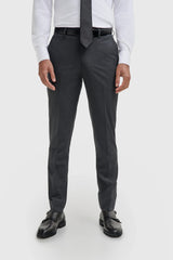 Malibu - Traje de tres piezas para hombre en gris carbón texturizado