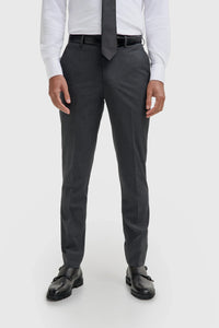 Malibu - Traje de tres piezas para hombre en gris carbón texturizado
