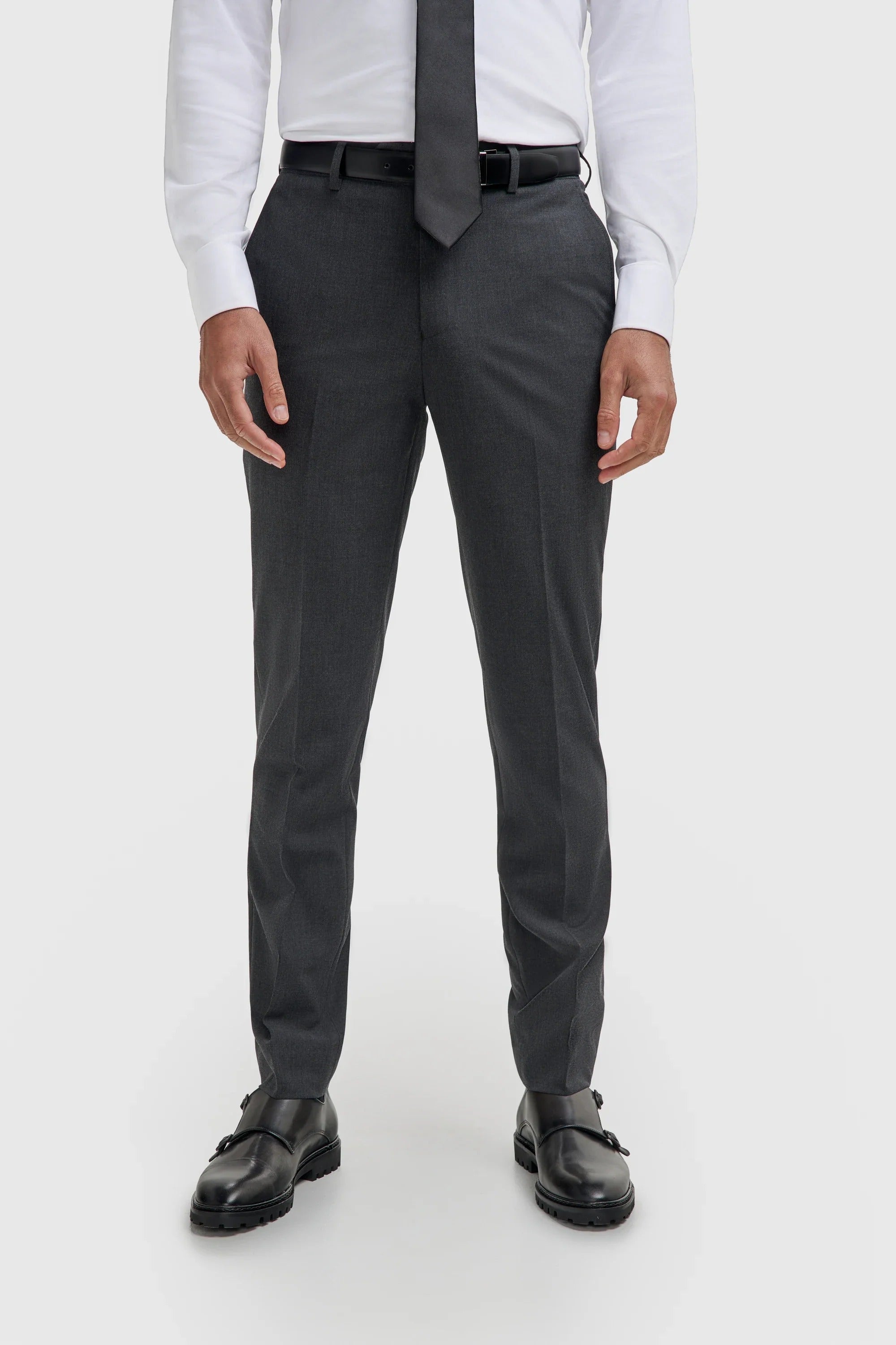 Malibu - Pantalones texturizados color carbón para hombre