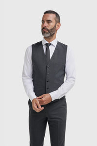 Malibu - Chaleco texturizado color carbón para hombre