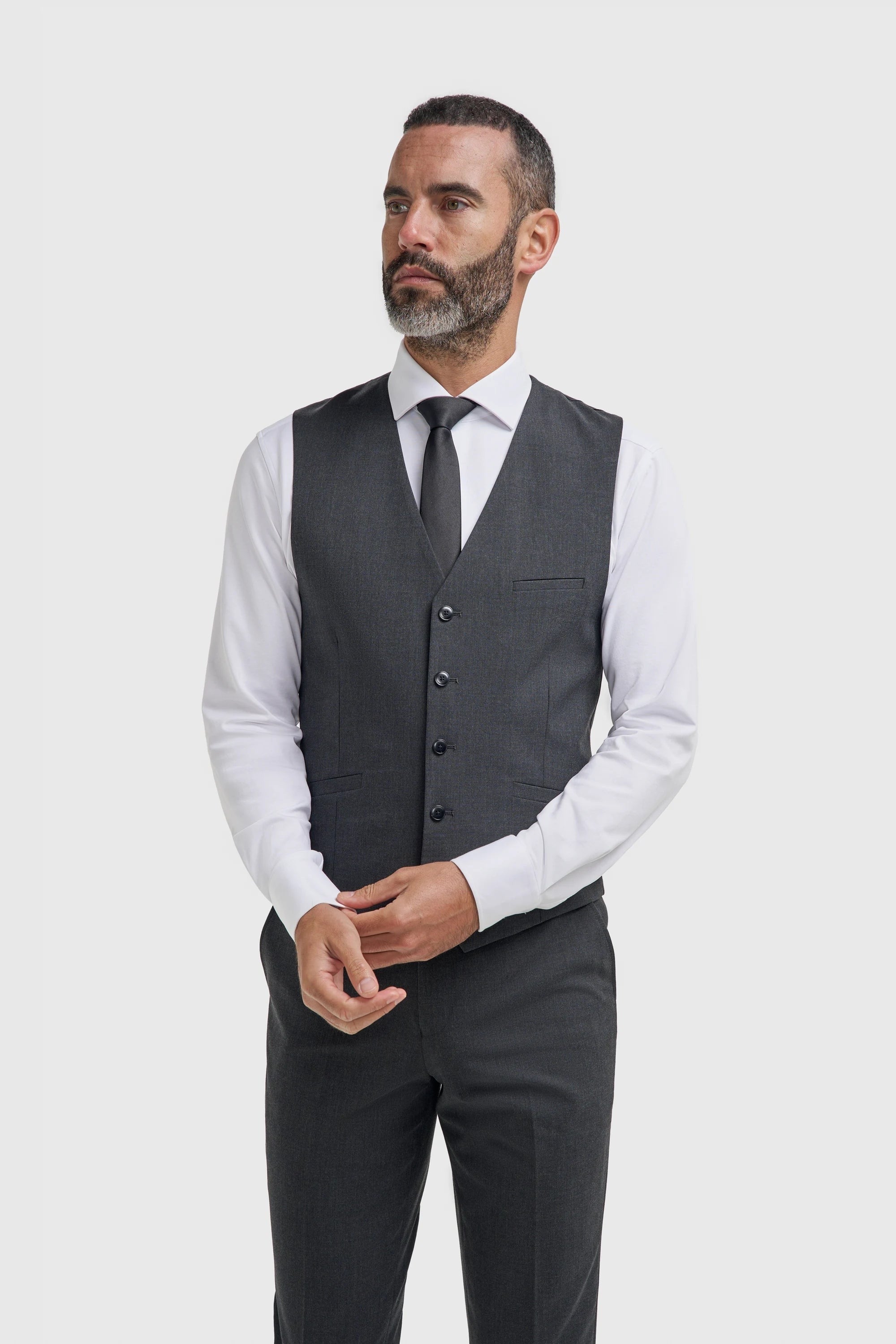 Malibu - Chaleco texturizado color carbón para hombre