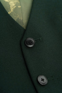 Malibu - Traje de tres piezas verde bosque para hombre