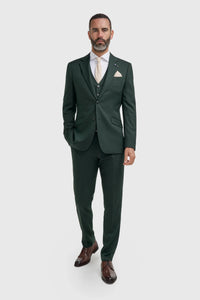 Malibu - Traje de tres piezas verde bosque para hombre