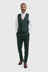 Malibu - Traje de tres piezas verde bosque para hombre
