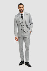 Malibu - Blazer gris de corte entallado para hombre