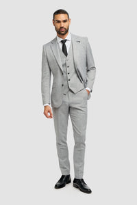 Malibu - Blazer gris de corte entallado para hombre