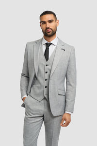 Malibu - Blazer gris de corte entallado para hombre