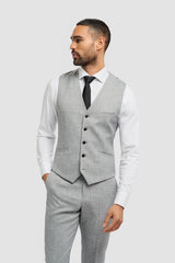 Chaleco gris de corte entallado para hombre de Malibu