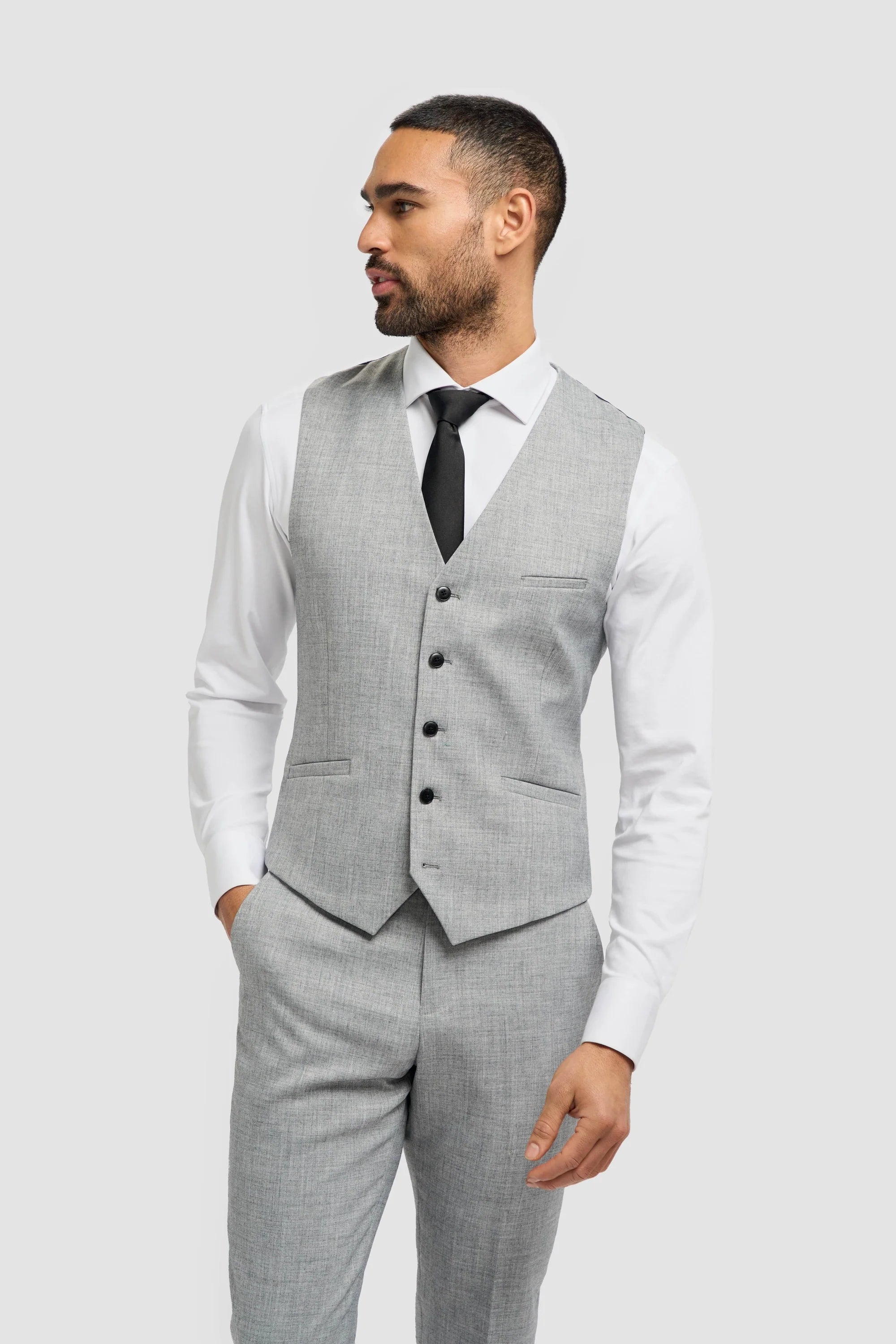 Chaleco gris de corte entallado para hombre de Malibu