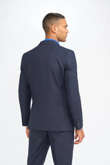 Malibu - Blazer azul marino de corte entallado para hombre