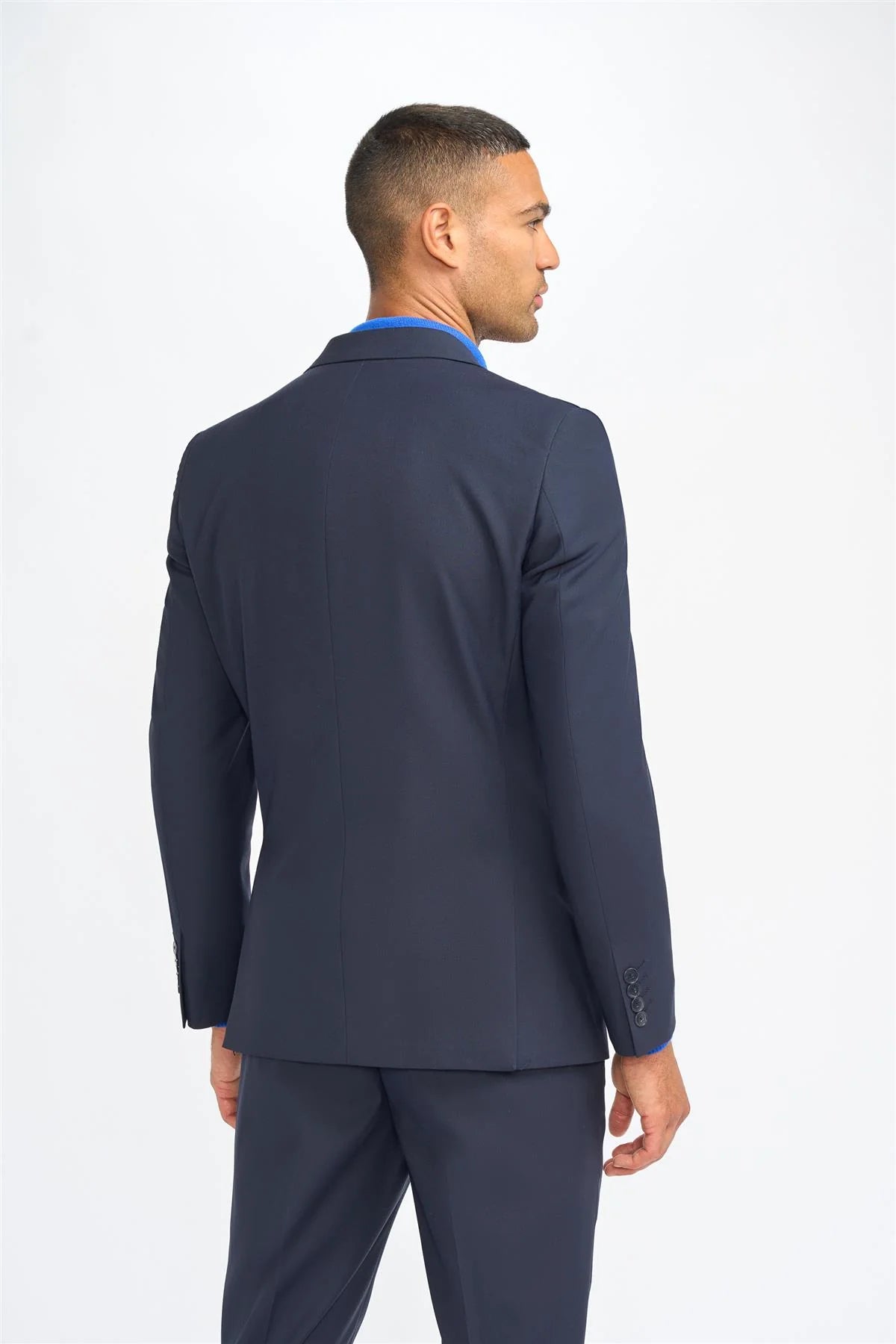 Malibu - Blazer azul marino de corte entallado para hombre