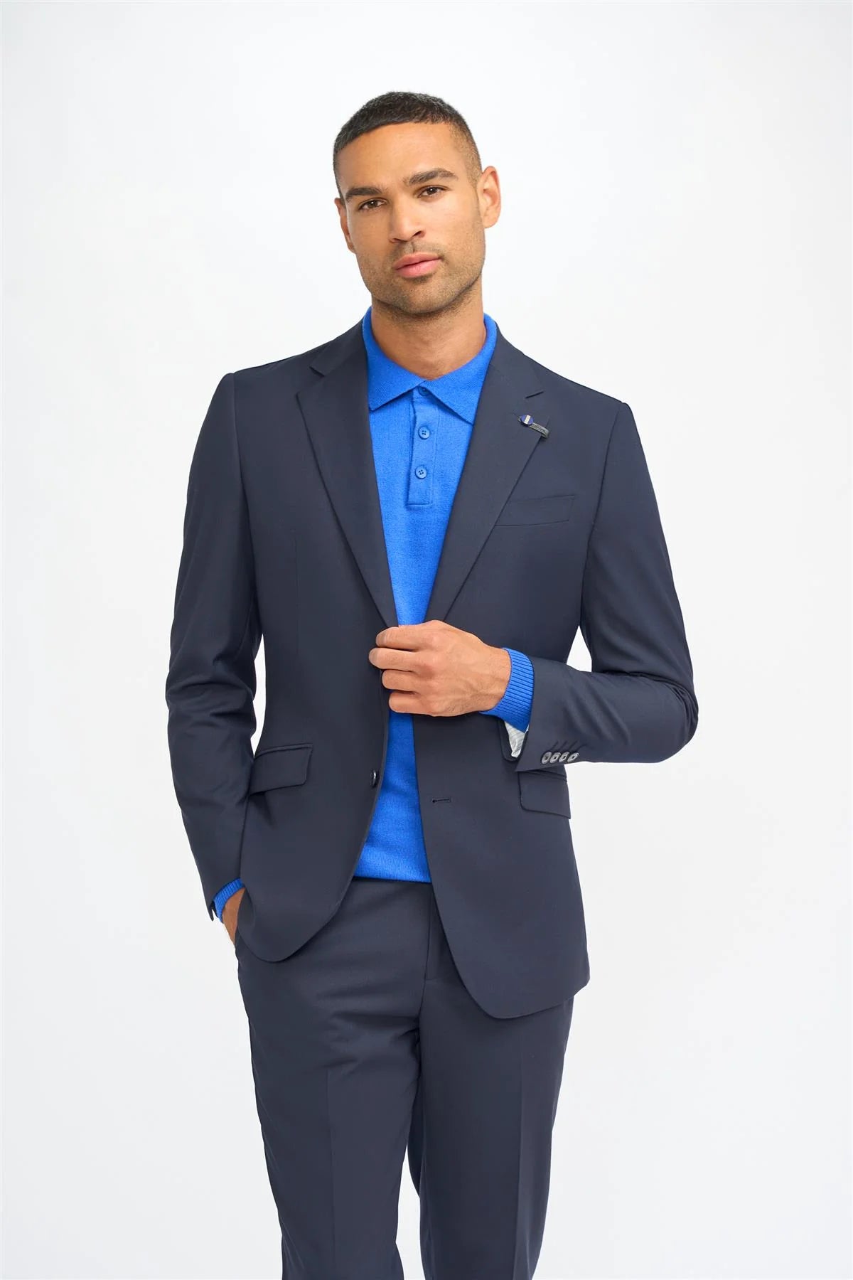 Malibu - Blazer azul marino de corte entallado para hombre