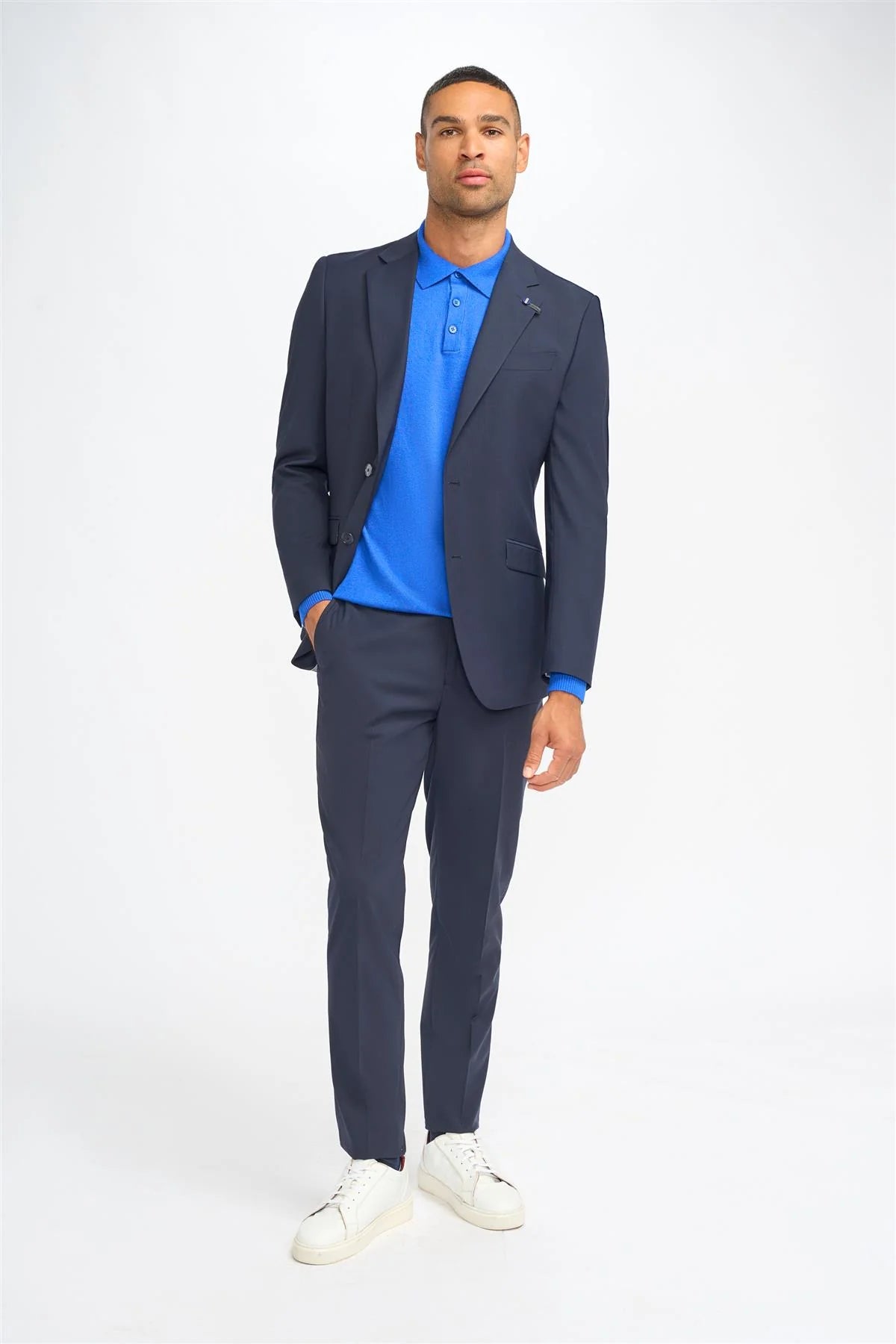 Malibu - Blazer azul marino de corte entallado para hombre