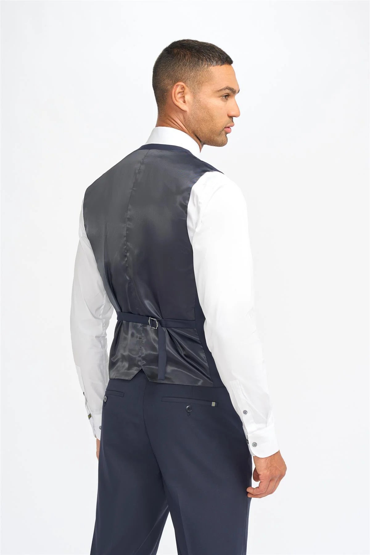 Malibu - Chaleco azul marino de corte entallado para hombre