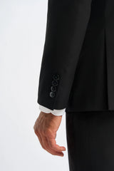 Malibu - Traje de tres piezas negro para hombre, corte sastre