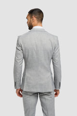 Malibu - Traje de tres piezas gris para hombre, corte sastre