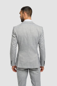 Malibu - Traje de tres piezas gris para hombre, corte sastre