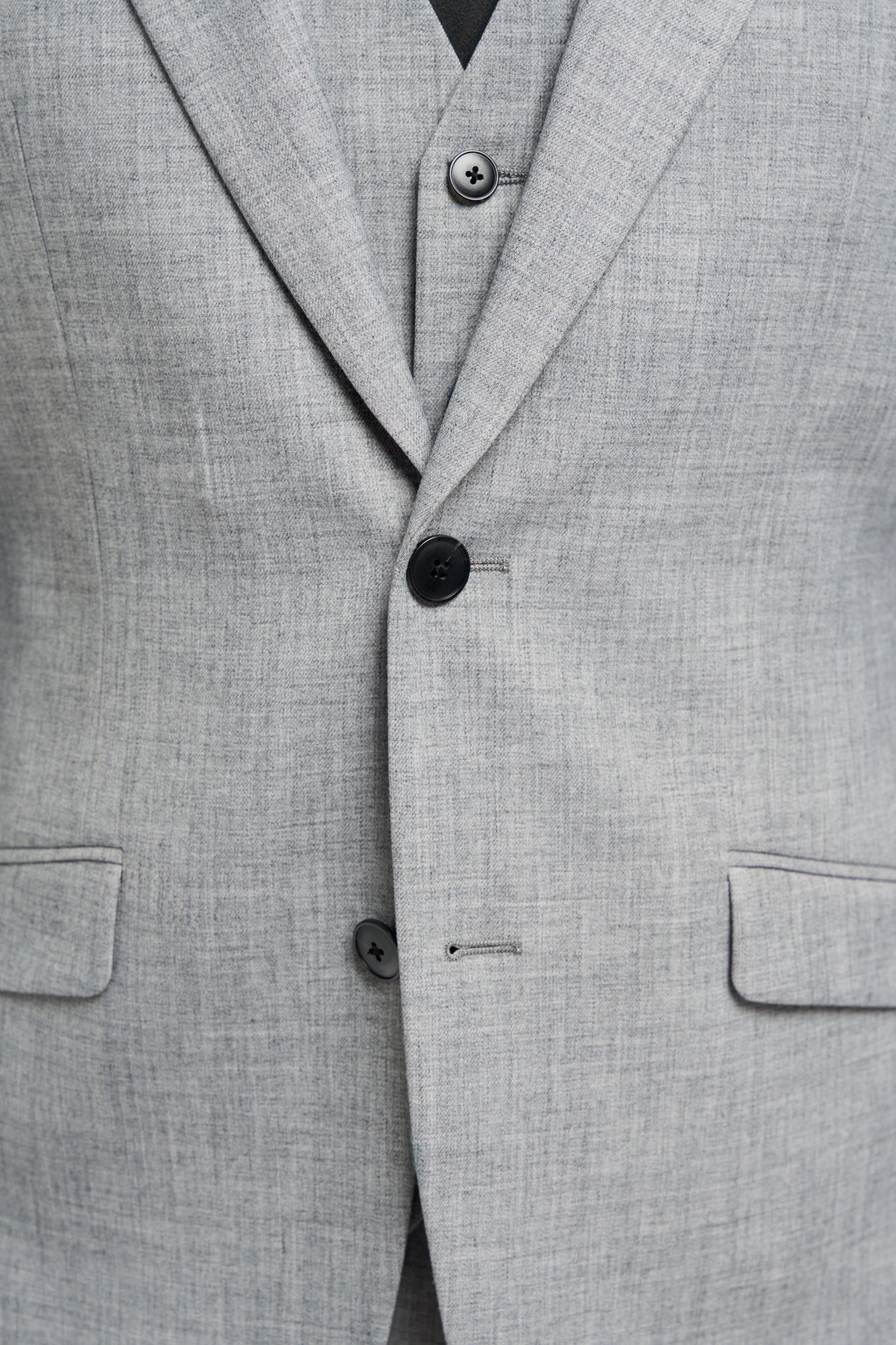 Malibu - Traje de tres piezas gris para hombre, corte sastre
