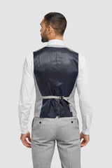 Malibu - Traje de tres piezas gris para hombre, corte sastre