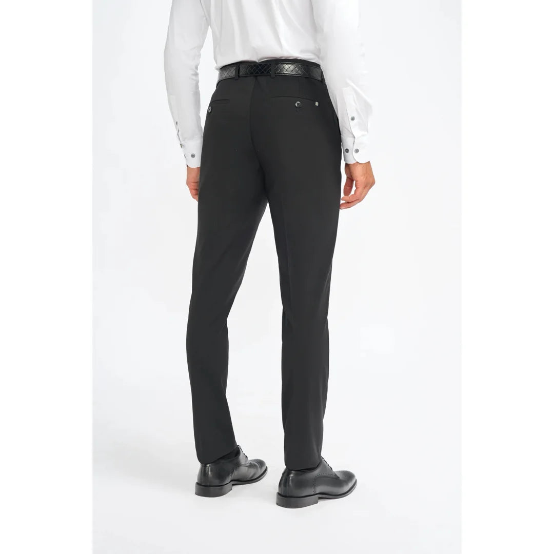 Malibu - Pantalones formales negros para hombre