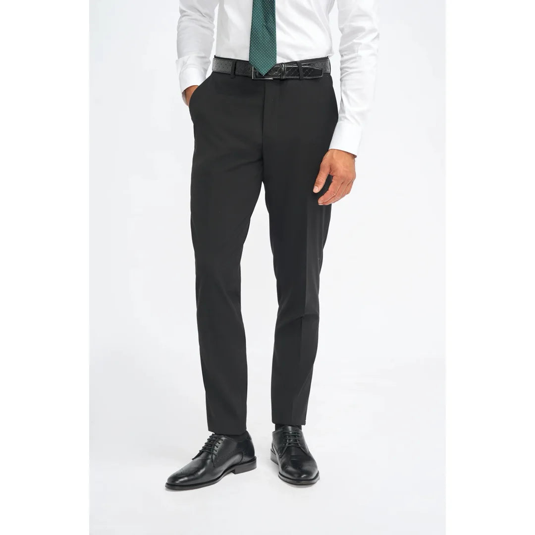 Malibu - Pantalones formales negros para hombre