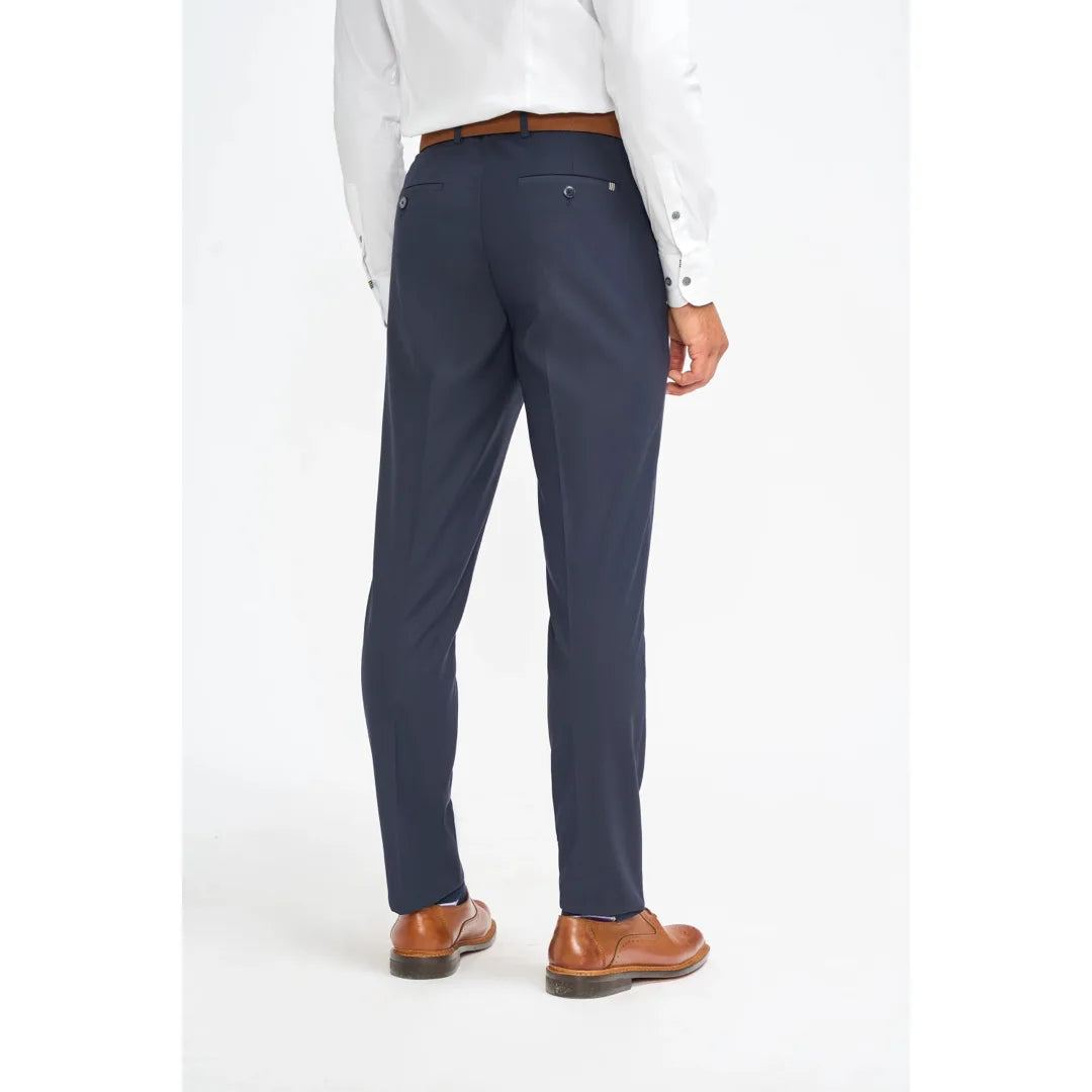 Malibu - Pantalones formales azul marino para hombre