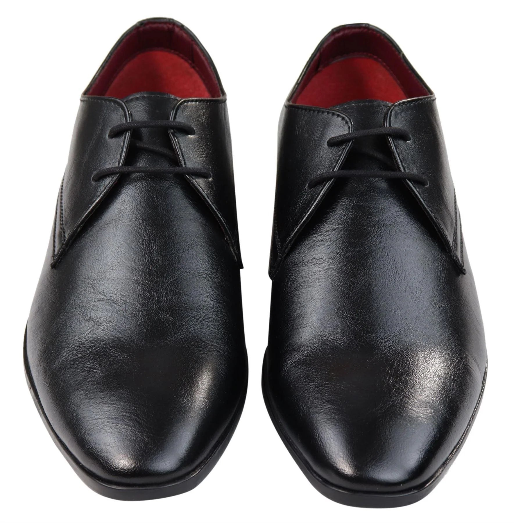 Zapatos clásicos de cuero negro con cordones para hombre, elegantes, informales y formales, sencillos y lisos.