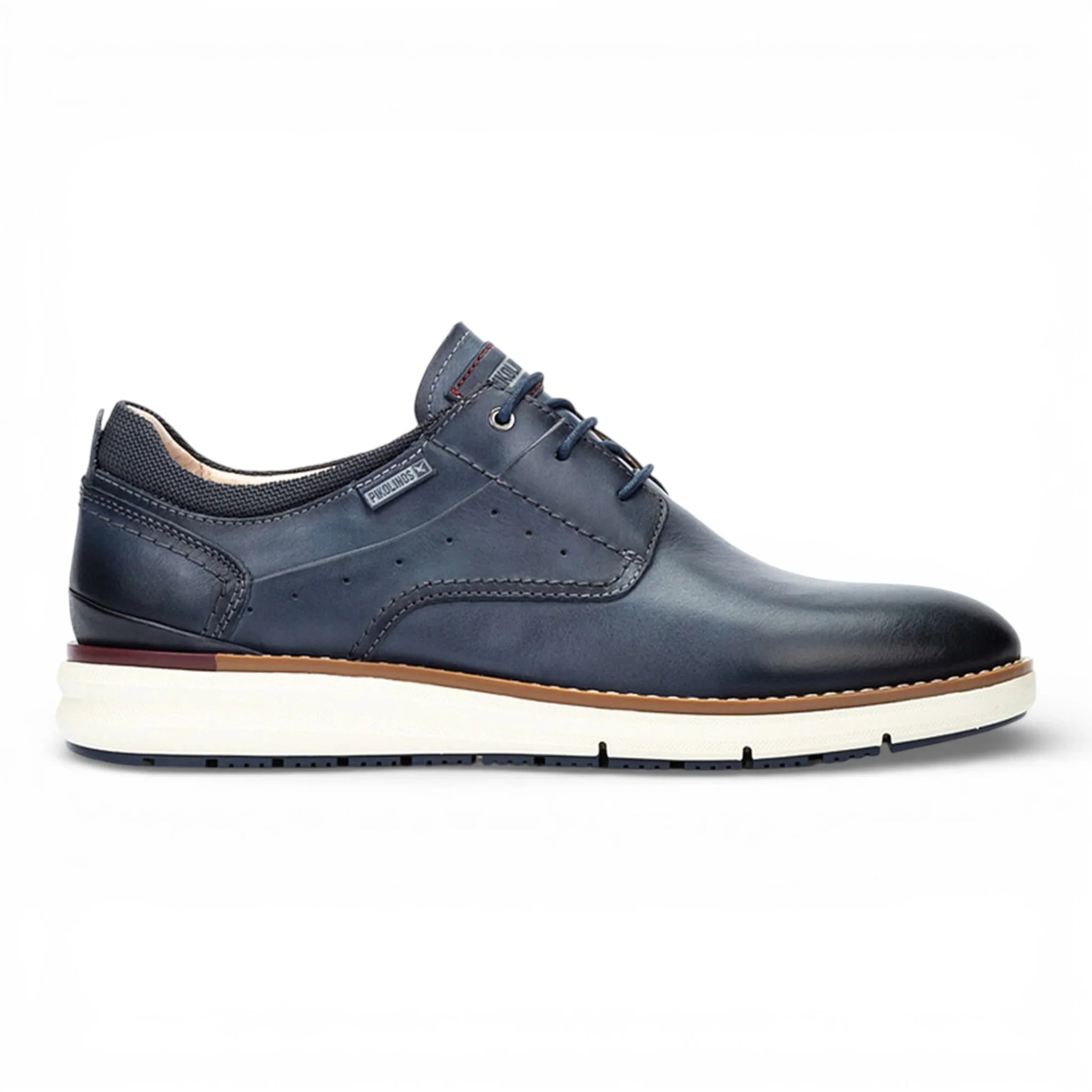 Manacor - Zapatillas deportivas de cuero azul con cordones para hombre