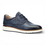 Manacor - Zapatillas deportivas de cuero azul con cordones para hombre