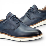 Manacor - Zapatillas deportivas de cuero azul con cordones para hombre
