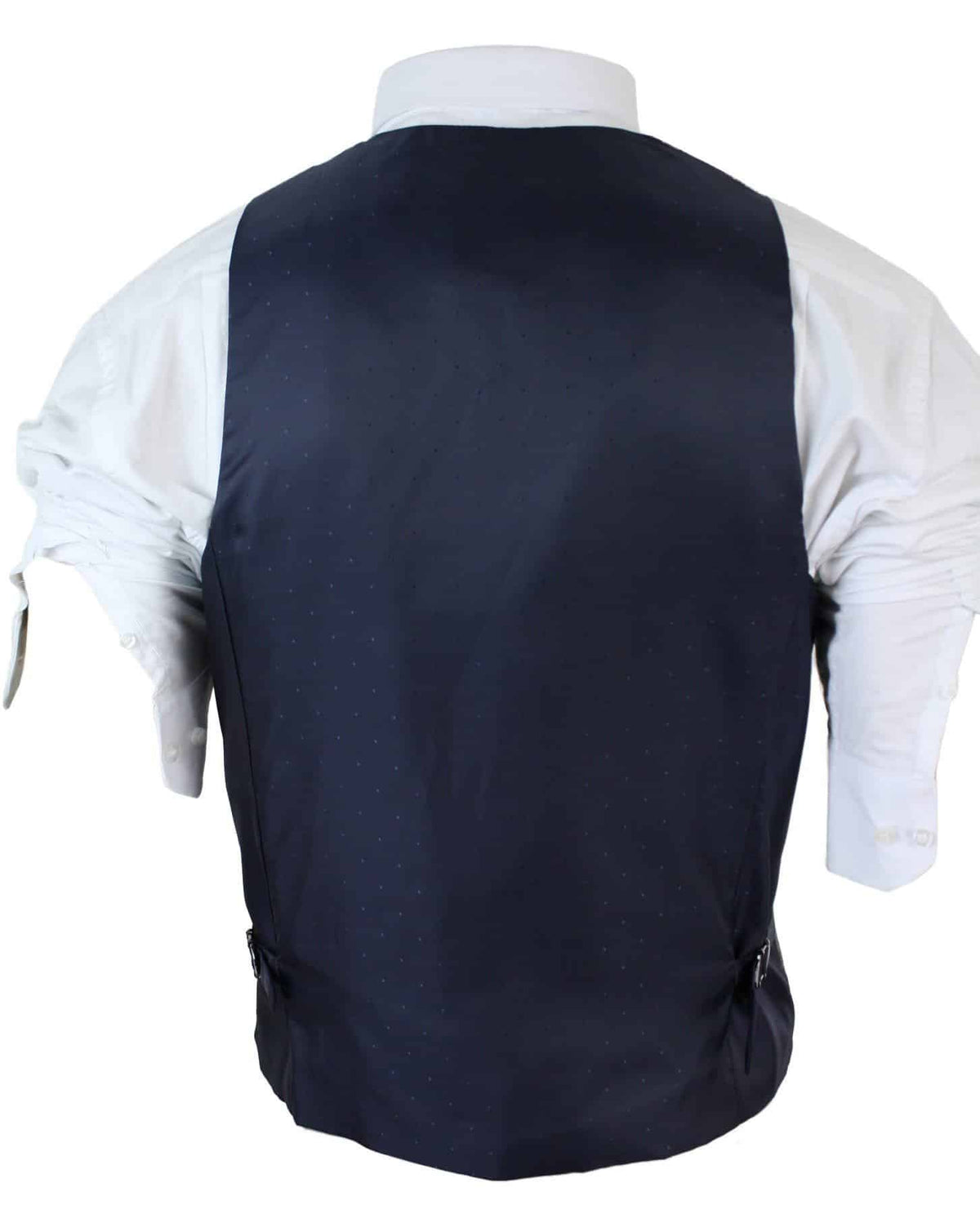 Chaleco de hombre ajustado a cuadros gris tostado marrón, elegante e informal, de tweed a cuadros azul marino-gris.