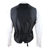 Marco - Chaleco negro de doble botonadura con escote redondo para hombre