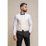 Marco - Chaleco cruzado de hombre color crema